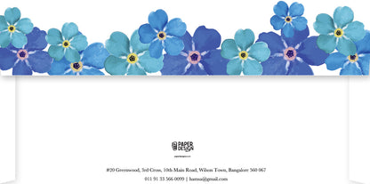 Letter Sheet Envelopes (8.7" x 4.3")  - Watercolor Blue Flower