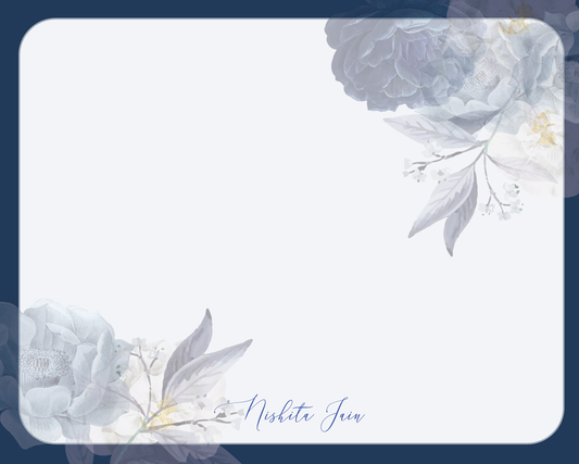 Flat Note Cards - Blue Rose