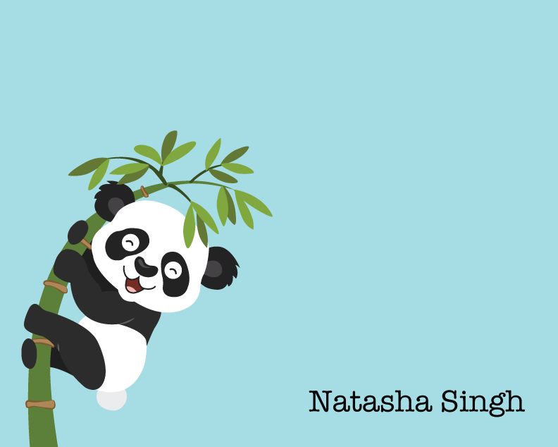 Flat Note Cards - Panda