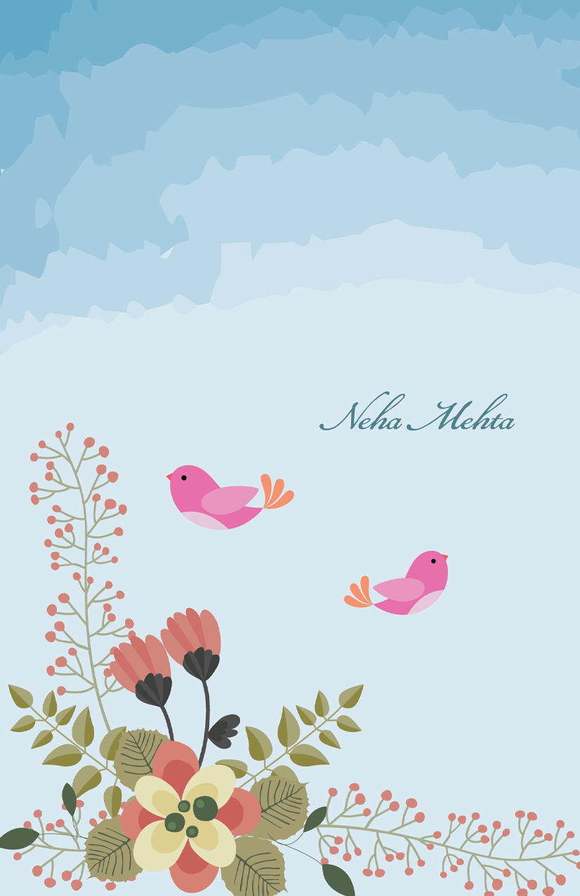 Large Notepads - Cute Bird and Flowers