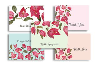 Bouganvillae (Set of 10 Mini Cards with Envelopes)