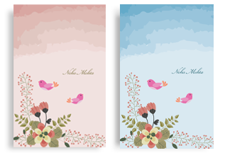 Large Notepads - Cute Bird and Flowers